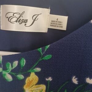 Eliza J Navy Floral Blazer